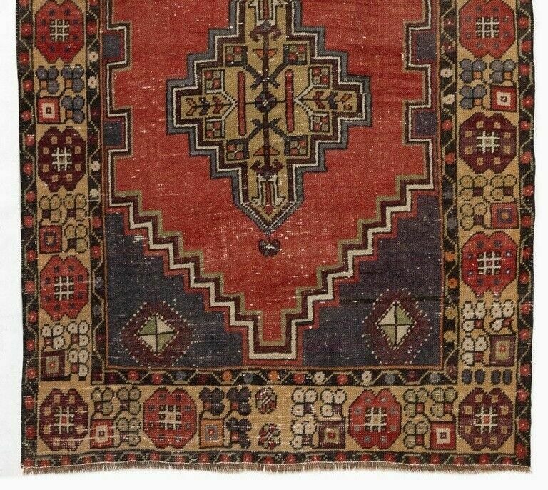 Vintage Turkish Village Rug, 100% Wool, One Of A Kind photo Textiles