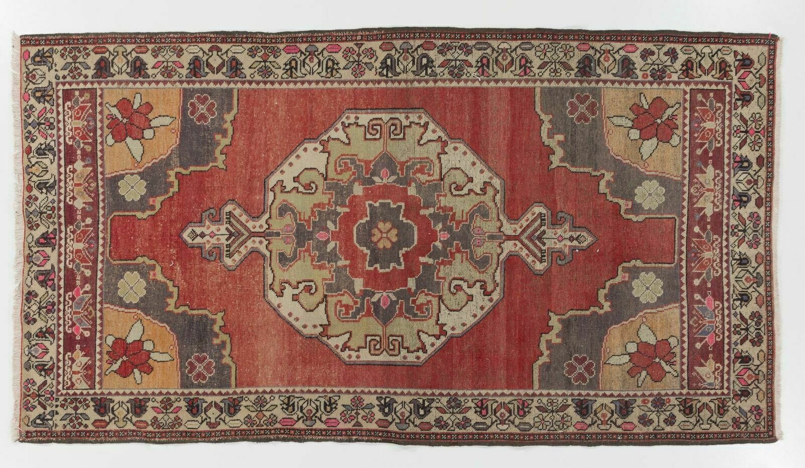 5x5.6 Ft One Of A Kind Vintage Handmade Cappadocia Rug. 100% Wool photo 622.0