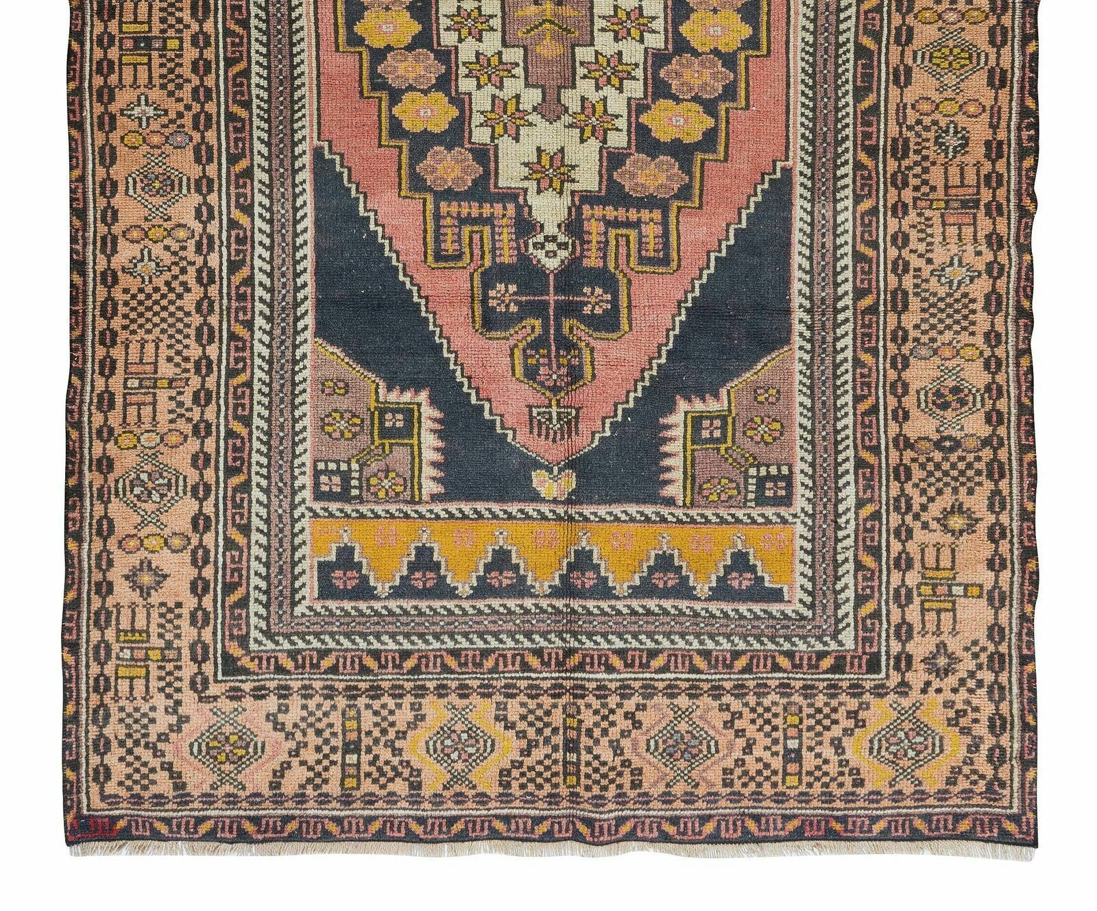 4.4x7.6 Ft Midcentury Oriental Rug, Hand Knotted Turkish Carpet Made Of Wool photo 541.0