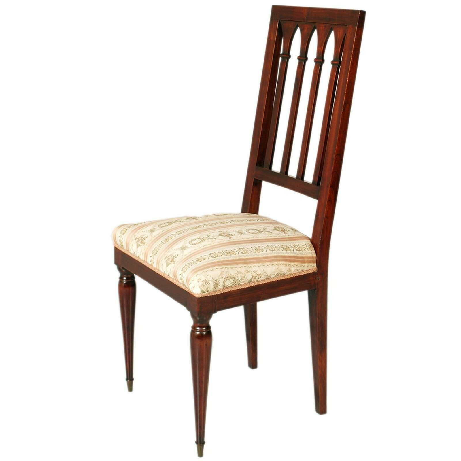 Eight French Gothic Style Chairs , Mahogany 1940s , Charles Dudouyt Attributed photo 12000.0