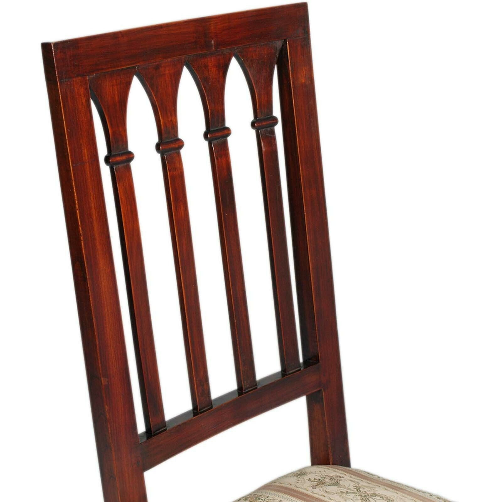 Eight French Gothic Style Chairs , Mahogany 1940s , Charles Dudouyt Attributed photo vinterior