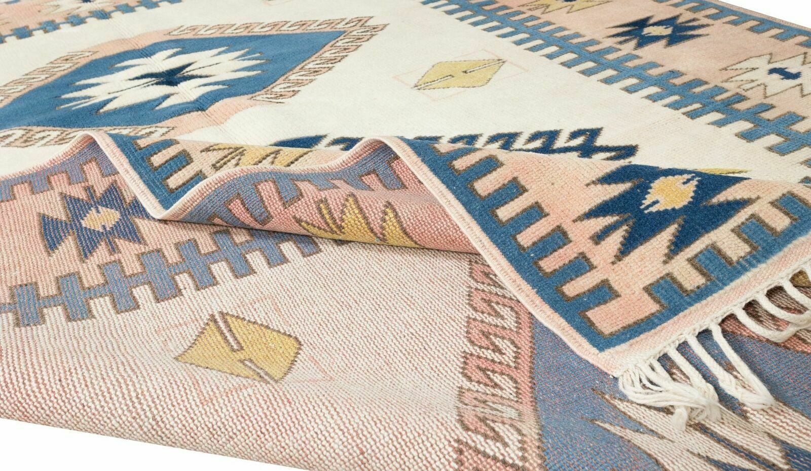 5.5x6.8 Ft Vintage Handknotted Wool Rug From Turkey With Triple Medallion Design photo for sale