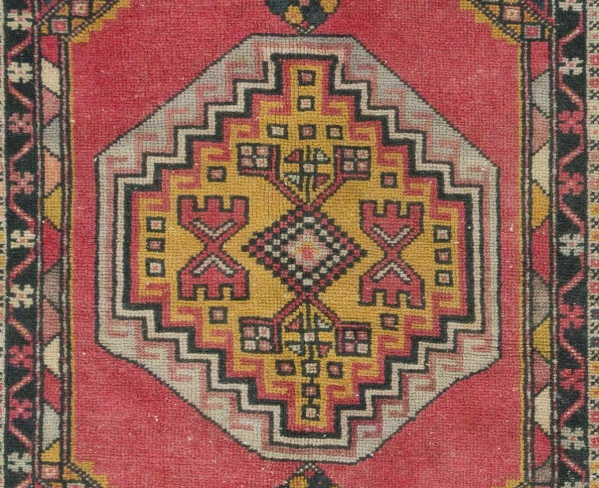 One Of A Kind Handmade Vintage Turkish Village Rug, Soft Wool Pile photo Textiles