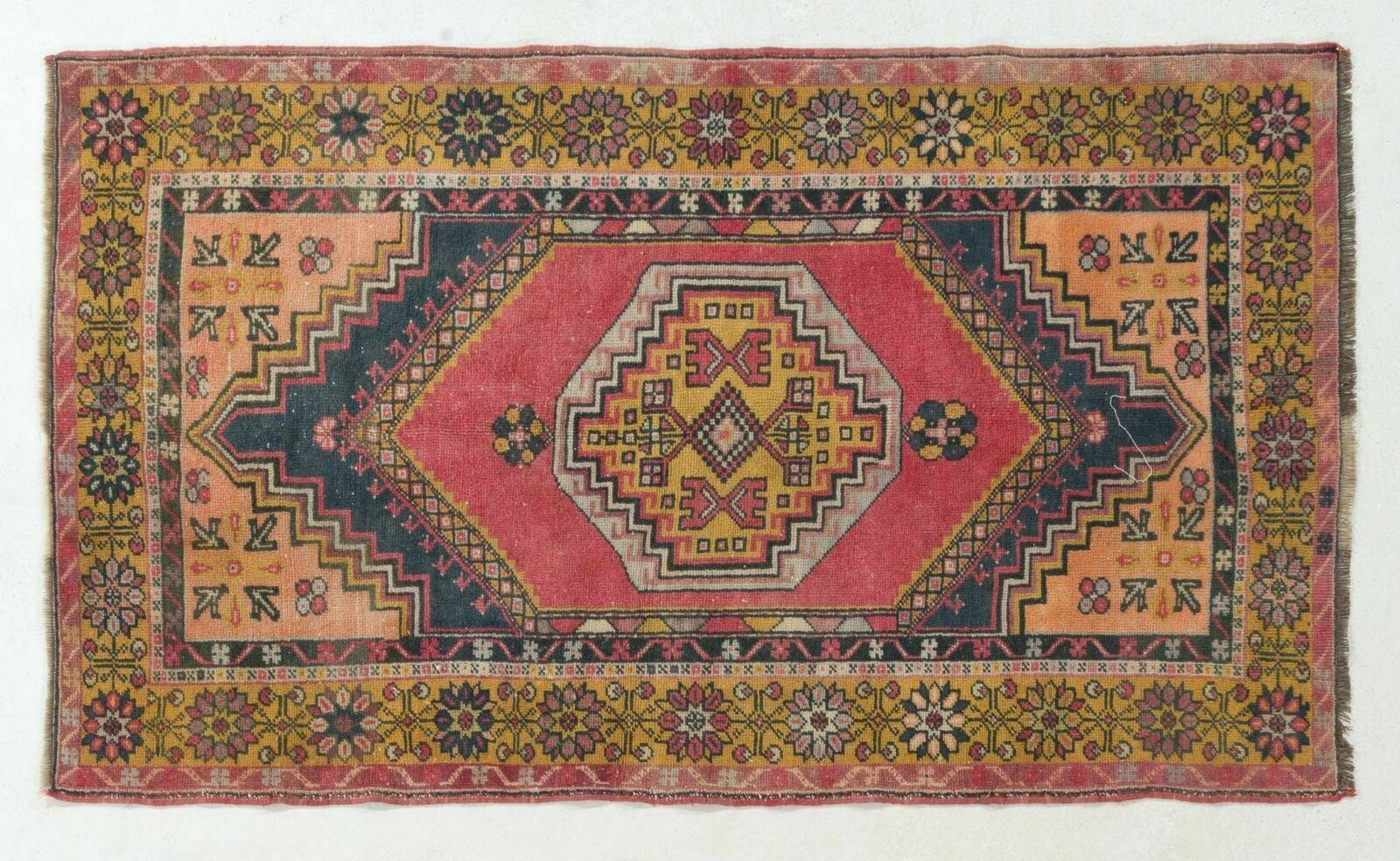 One Of A Kind Handmade Vintage Turkish Village Rug, Soft Wool Pile photo 688.0