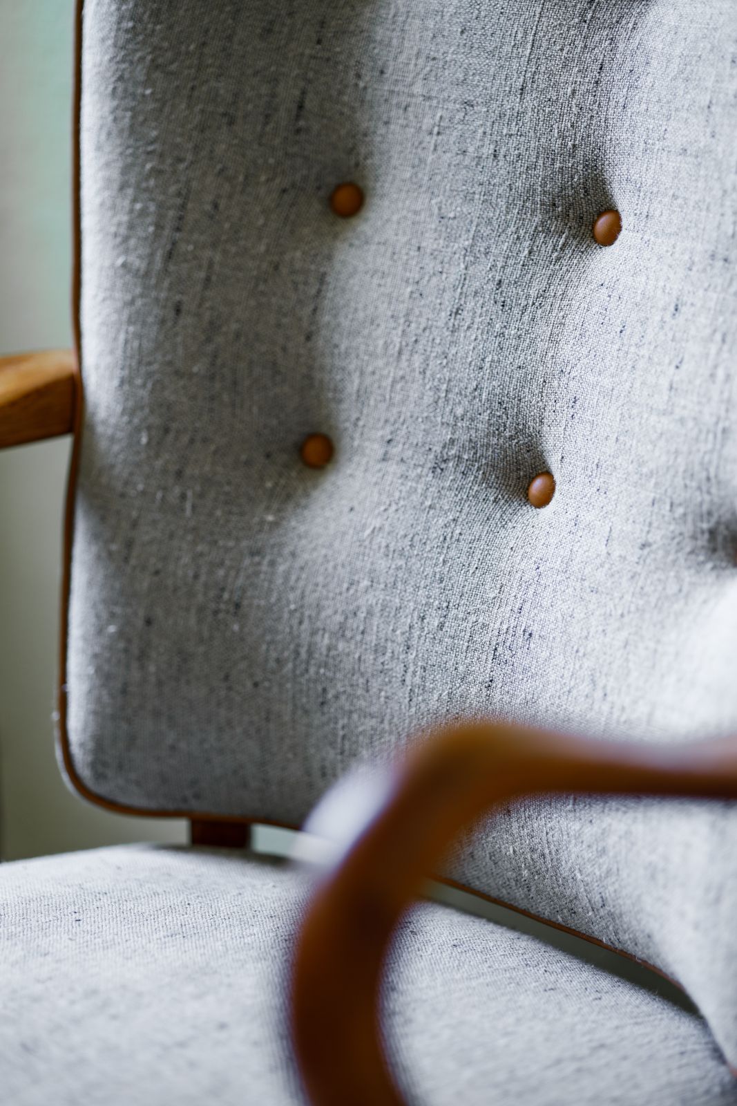 Alfred Christensen Danish Armchair With Linen Upholstery photo furniture