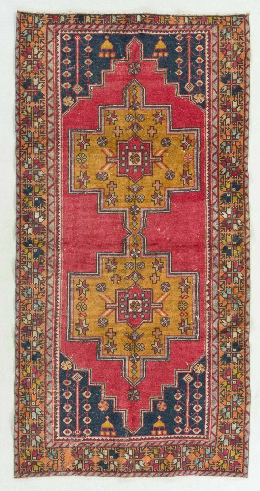 One Of A Kind Vintage Area Rug From Cappadocia. Soft, Wool Runner