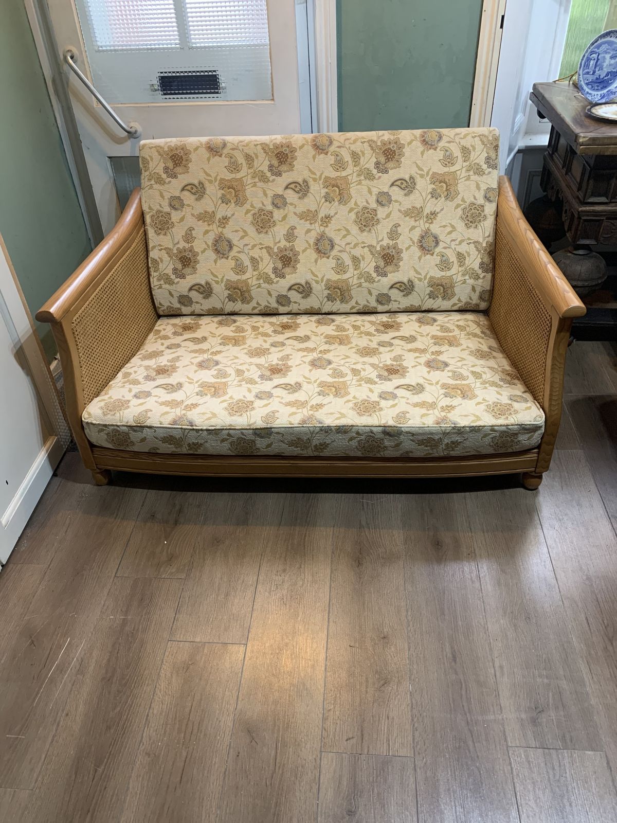 Ercol Three Piece Bergere Suite photo vintage