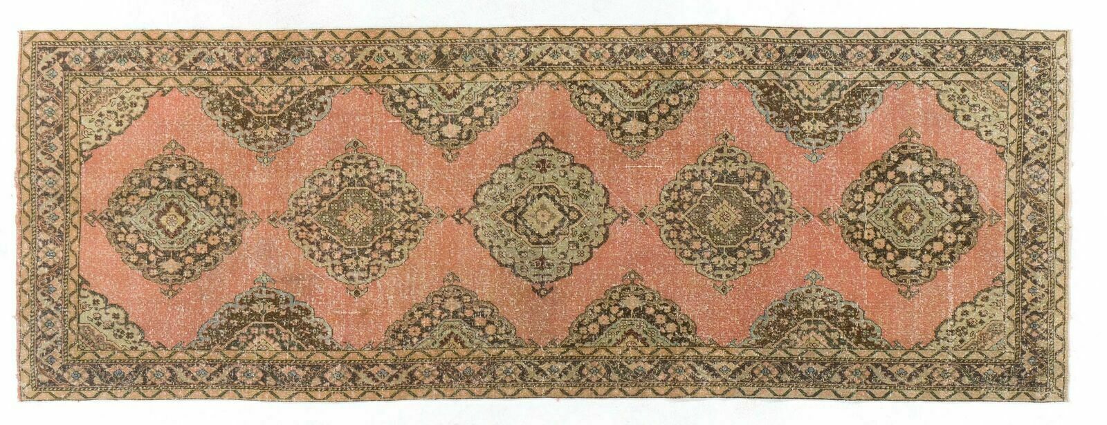 4.8x13.5 Ft Vintage Central Anatolian Village Runner. Handmade Rug For Hallway photo 1012.0