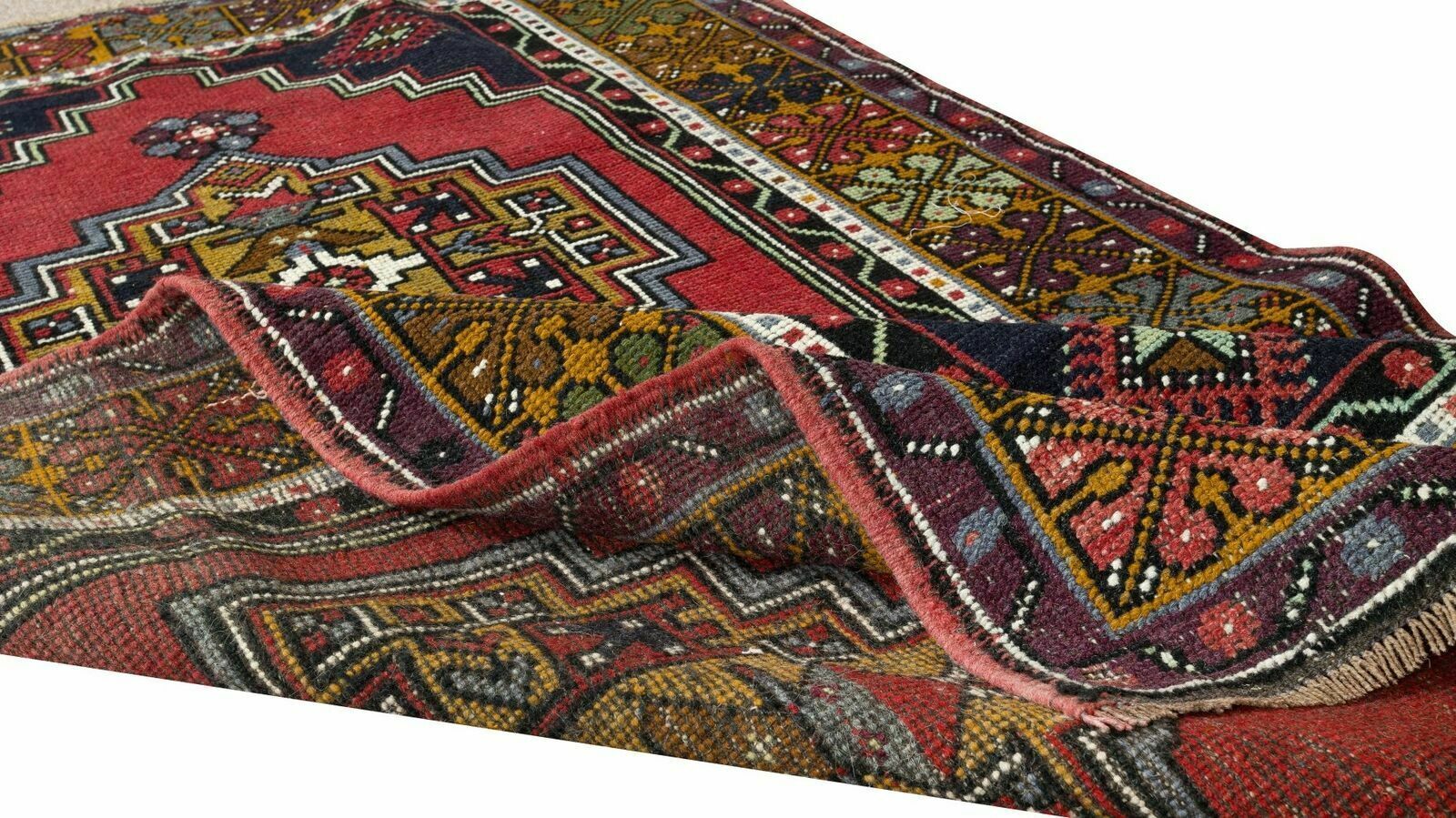 3.8x6.7 Ft One Of A Kind Turkish Rug, Handmade Tribal Carpet With Bohemian Style photo for sale