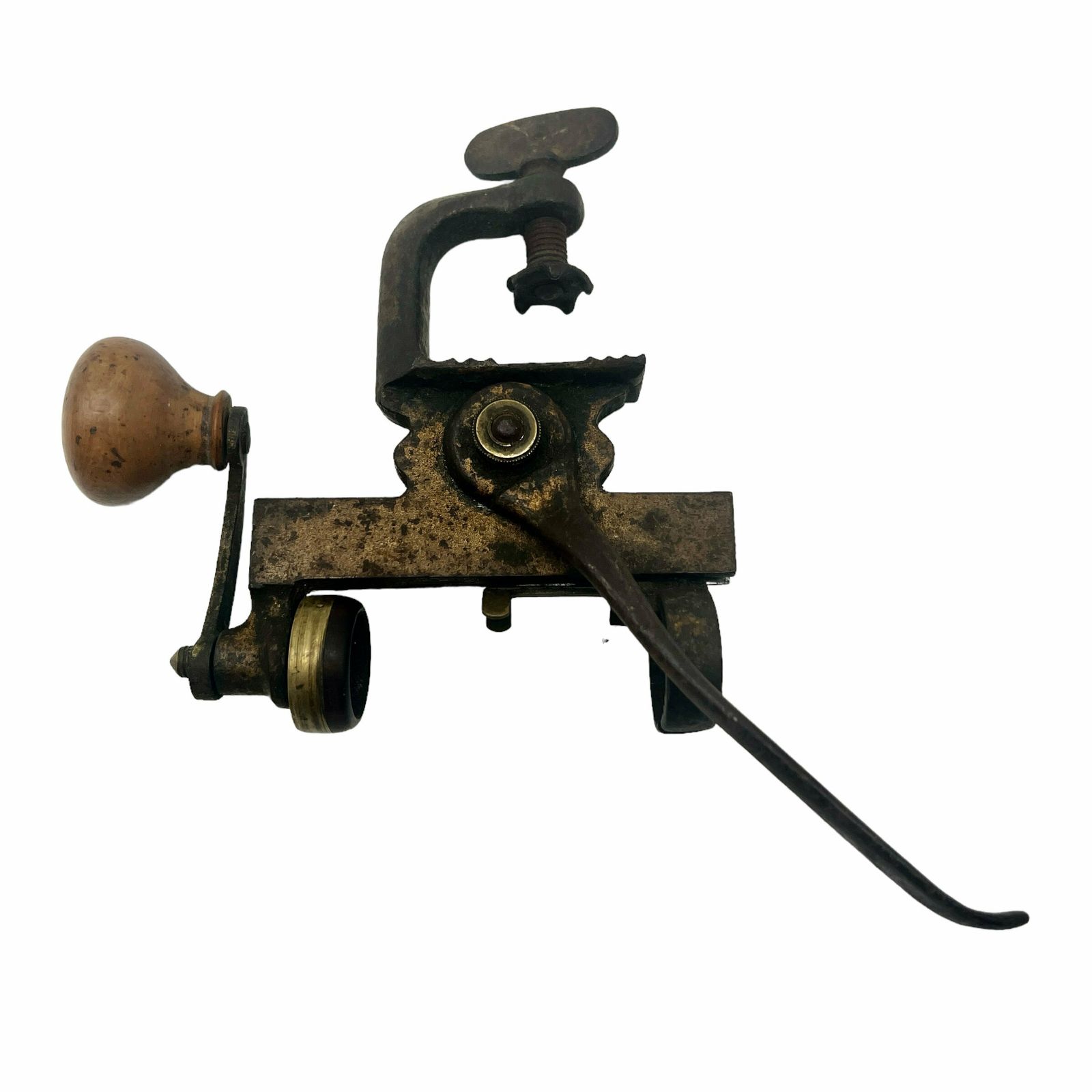 Antique French Shotgun Cartridge Shell Press Reloader Tool   Antique French Hunting Ammunition Bullet Roll Crimper   Gauge 16