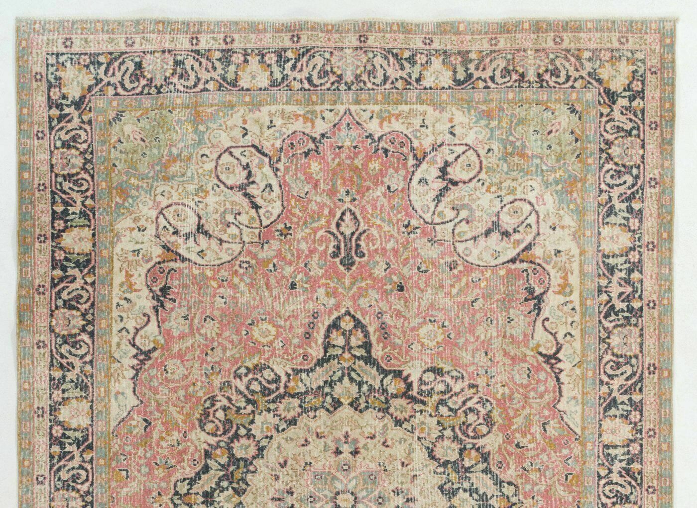 7x10.2 Ft Fine Semi Antique Hand Knotted Turkish Wool Rug With Medallion Design photo furniture