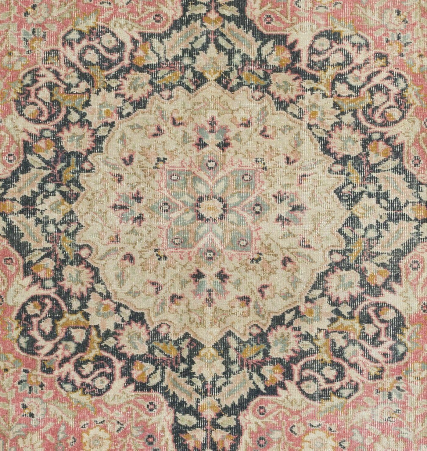 7x10.2 Ft Fine Semi Antique Hand Knotted Turkish Wool Rug With Medallion Design photo Textiles