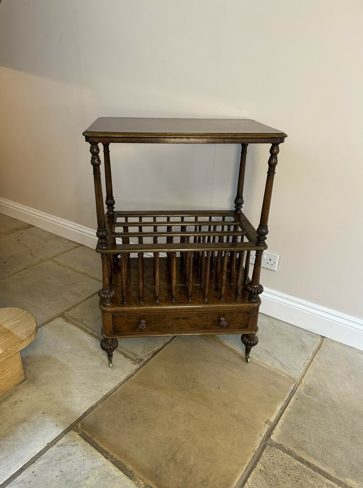Superb Quality Antique Freestanding Burr Walnut Canterbury Whatnot photo 1285.0
