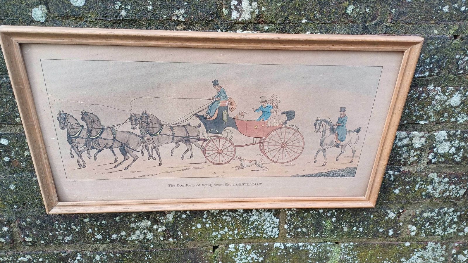 The Comforts & Consequences Of Being Drove Like A Gentleman Drawn By Henry Alken Early 1800s, Published By Fuller, Hand Painted, Van Dorp Co photo furniture