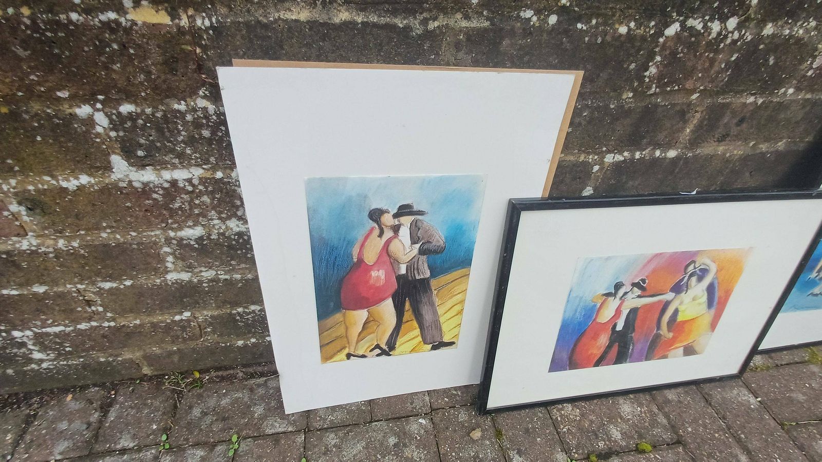 Quirky Spanish Dancers Set Of Three Original Signed Pastel Paintings By Corinne Brenner. photo furniture
