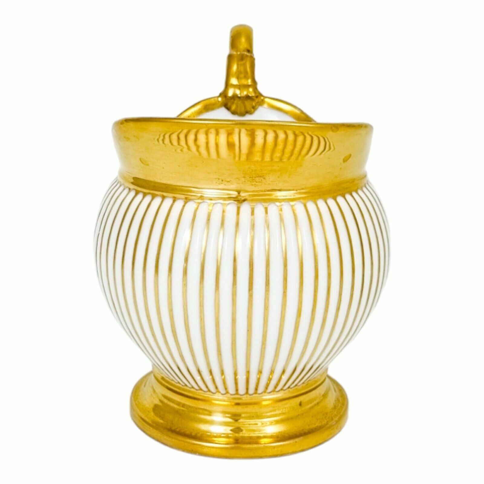 1830's French Empire Old Paris Porcelain Large Gilded Milk Jug Carafe, Feuillet photo furniture