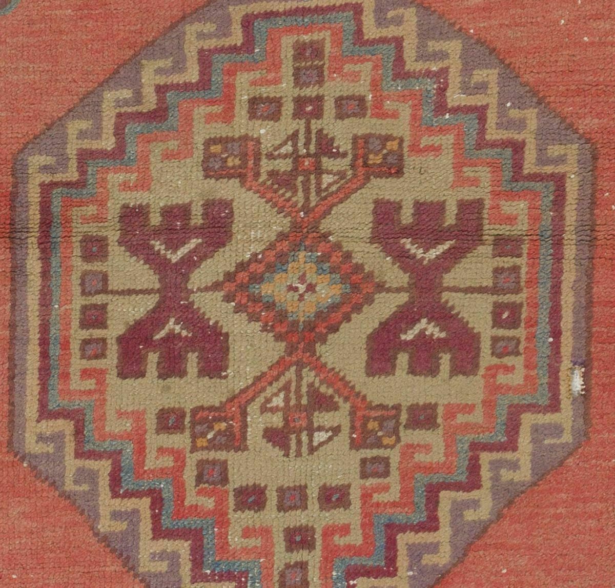 3.8x6.5 Ft Vintage Turkish Village Rug, One Of A Kind Hand Knotted Wool Carpet photo Textiles