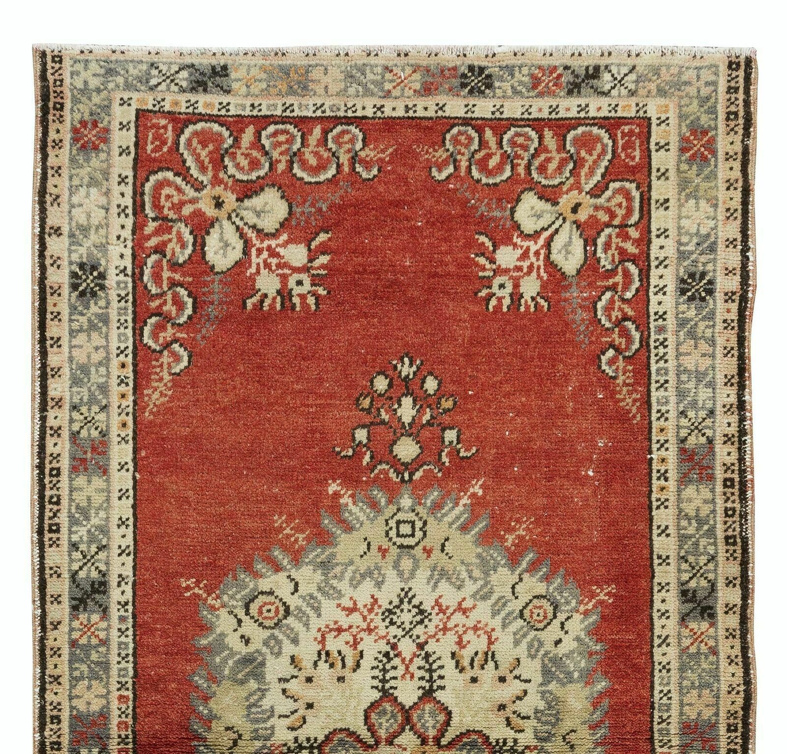 2.9x5.7 Ft Traditional Vintage Turkish Handmade Accent Rug With Medallion Design photo Textiles