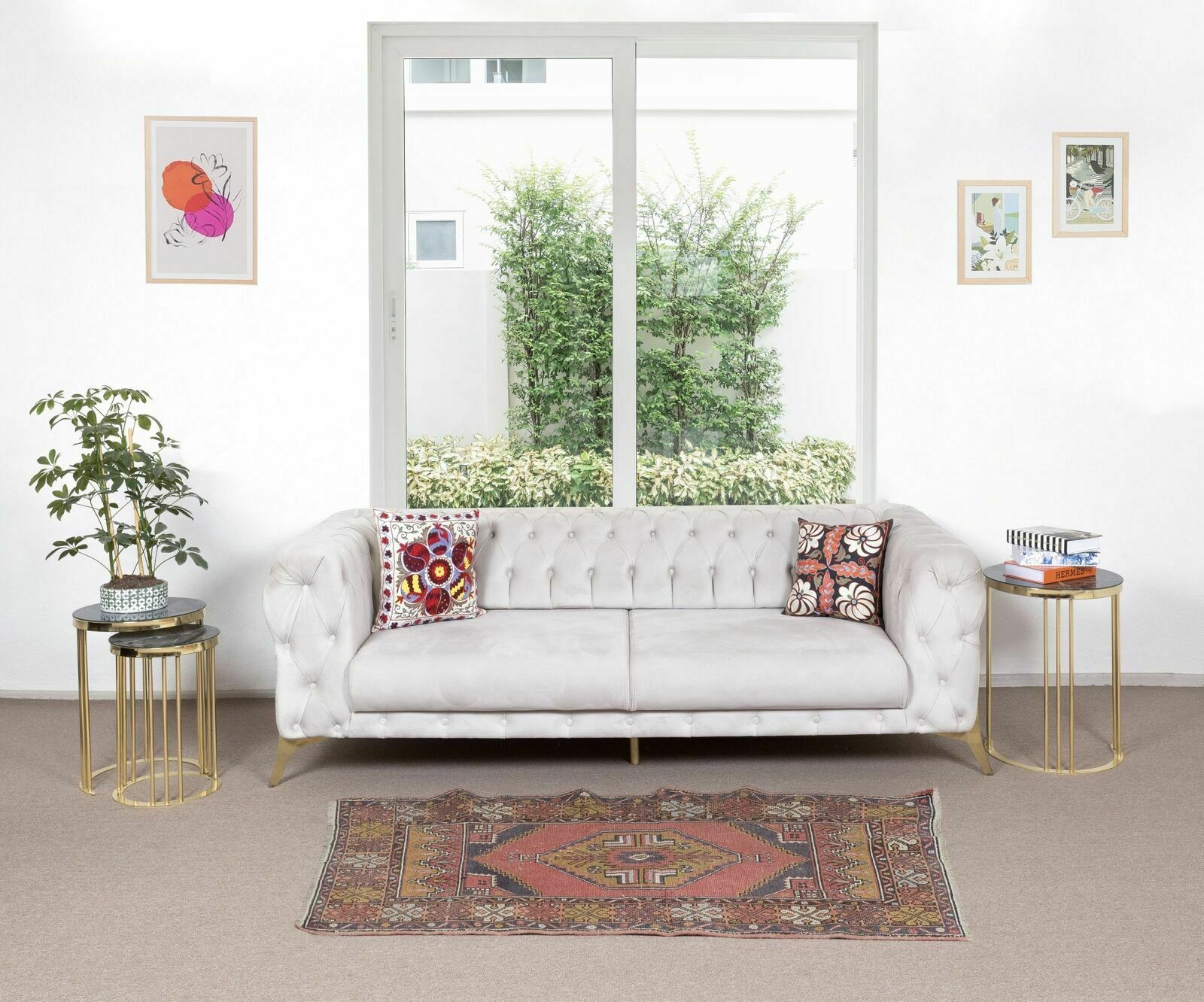 3x5.6 Ft Nice Handmade Midcentury Turkish Oriental Wool Rug With Tribal Style photo furniture