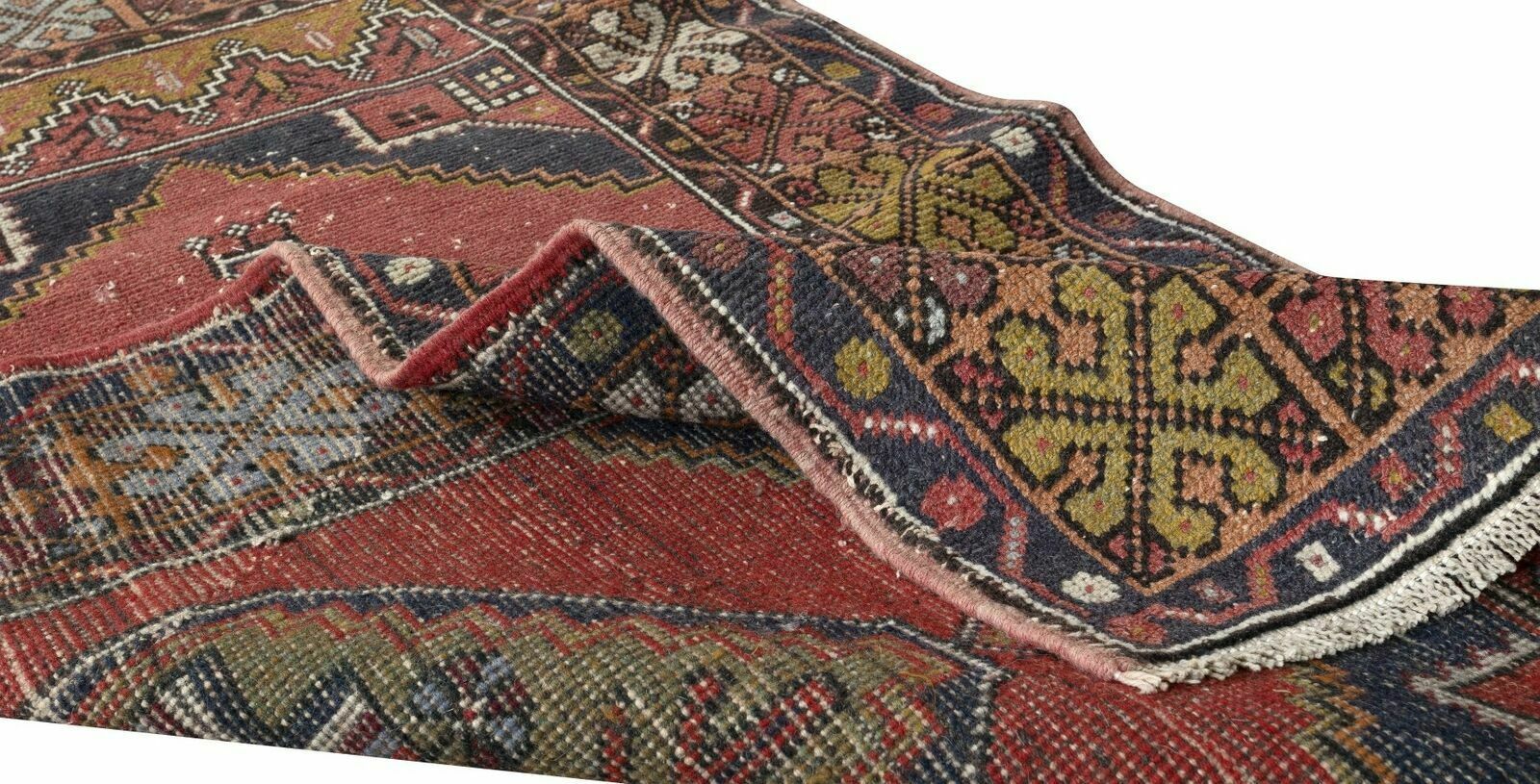 3x5.6 Ft Nice Handmade Midcentury Turkish Oriental Wool Rug With Tribal Style photo for sale