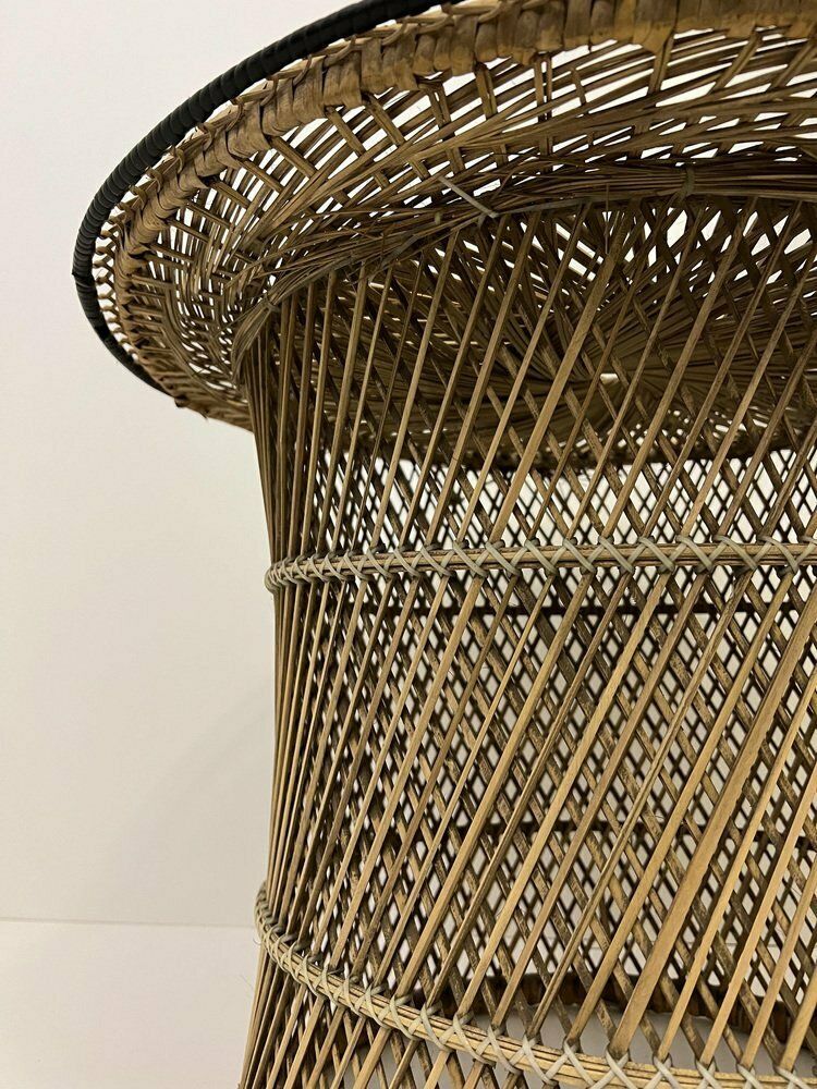 Mid Century Bamboo Wicker Table By Franco Albini, 1950s photo for sale