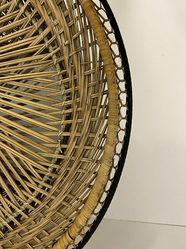 Mid Century Bamboo Wicker Table By Franco Albini, 1950s photo vintage