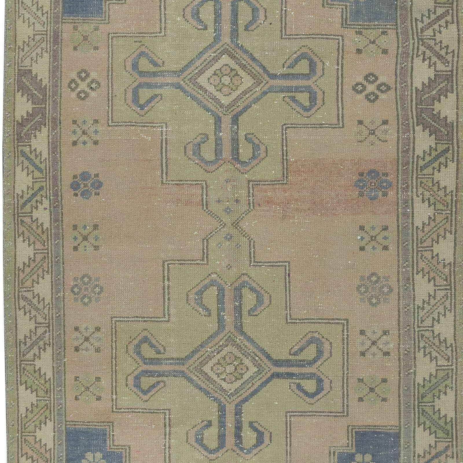 4.5x8.6 Ft One Of A Pair Oriental Rug With Medallions, Handmade Tribal Carpet photo 349.0