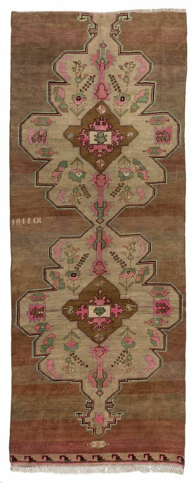 One Of A Kind Vintage Handmade Turkish Runner Rug For Hallway Decor
