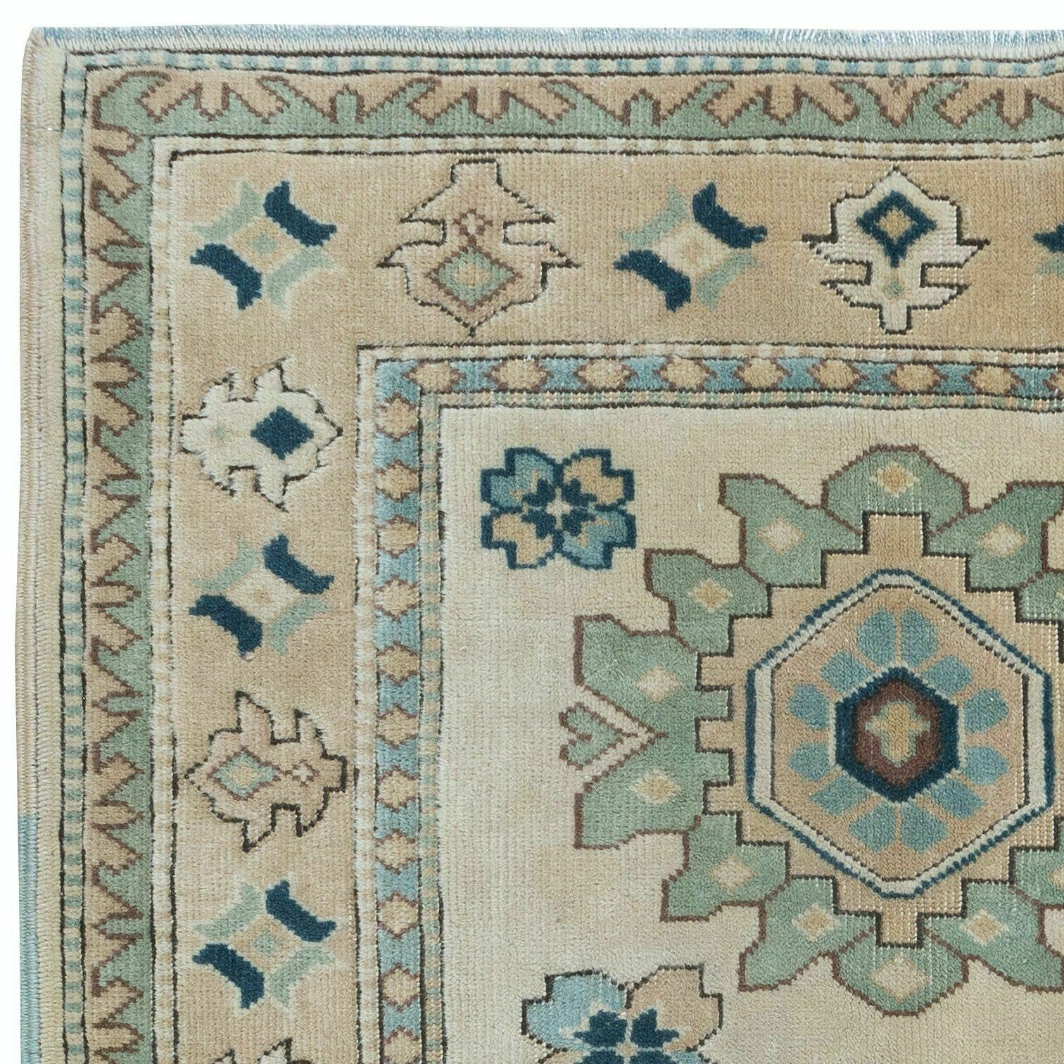 4x6 Ft Vintage Turkish Traditional Rug With Medallions, Handmade Village Carpet photo Textiles