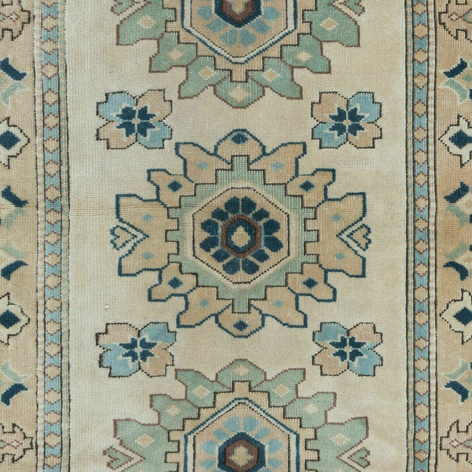 4x6 Ft Vintage Turkish Traditional Rug With Medallions, Handmade Village Carpet photo 427.0