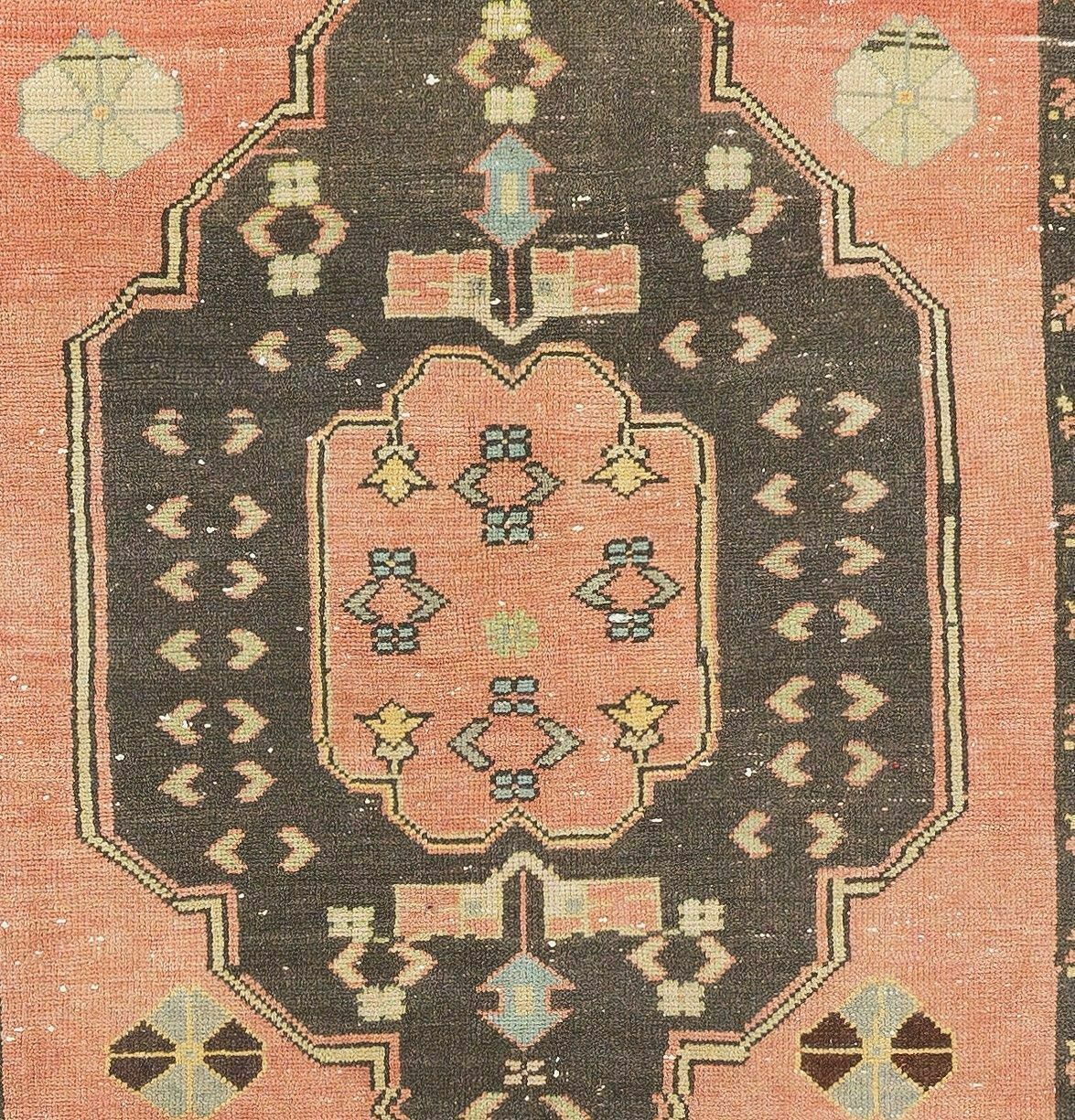 Hand Knotted Vintage Rug. Traditional Wool Carpet From Turkey photo Textiles