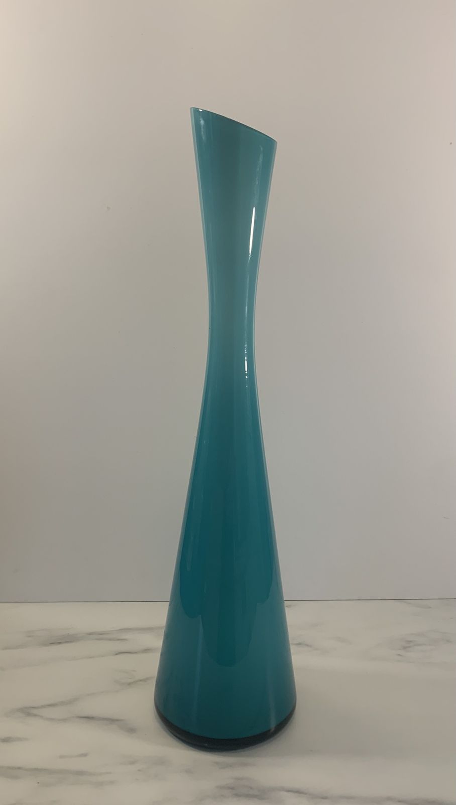 Swedish Turquoise Glass Vase By Gunnar Ander For Elme Glasbruk, 1960s