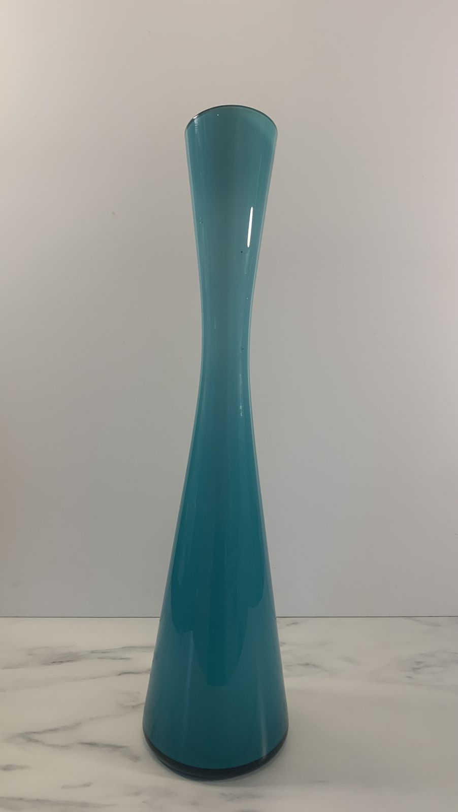 photo furniture Swedish Turquoise Glass Vase By Gunnar Ander For Elme Glasbruk, 1960s