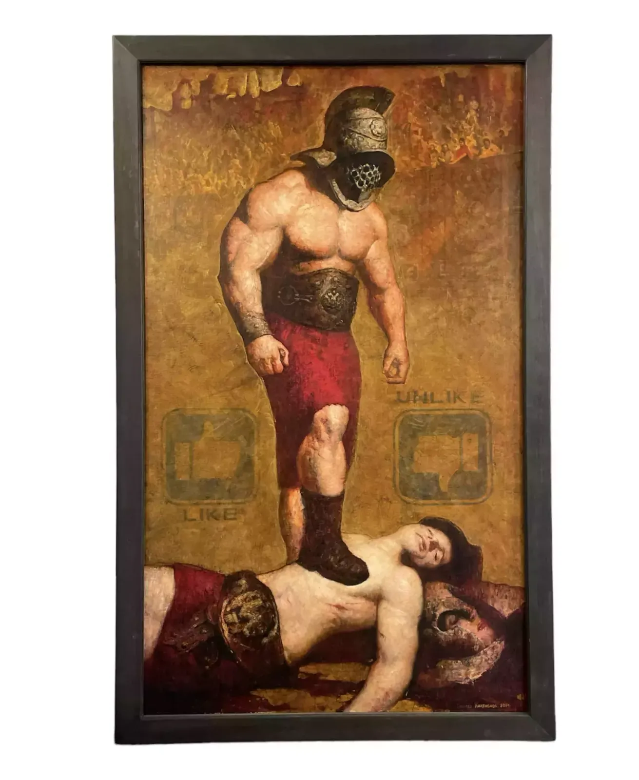 Overpainted Giclée Print On Canvas, Social Network, 2023. By Kartashov Andrey, Russia, 21st Century. 1 Of 15 Tinted Prints.