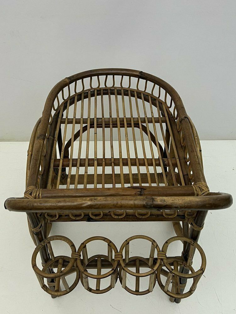 photo for sale Mid Century Riviera Trolley In Bamboo And Wicker, 1950s