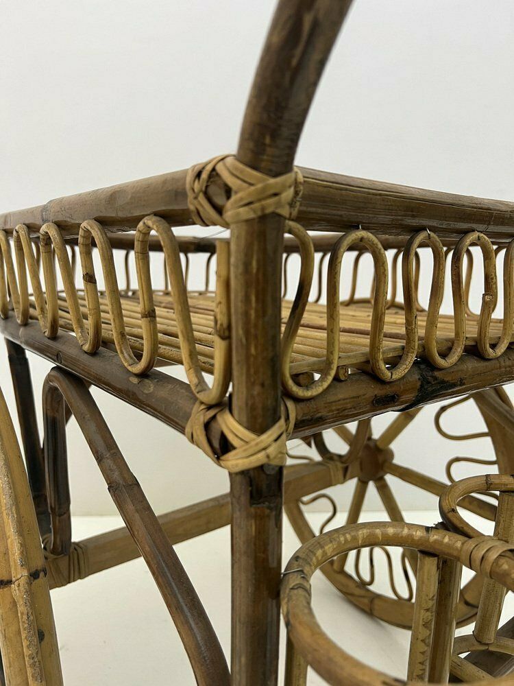 photo vinterior Mid Century Riviera Trolley In Bamboo And Wicker, 1950s