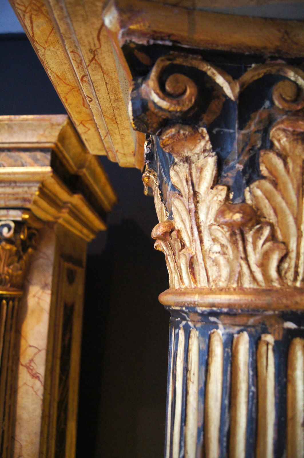 A Pair Of Large Neoclassical Style Gilt Wood And Painted Open Bookcases photo for sale