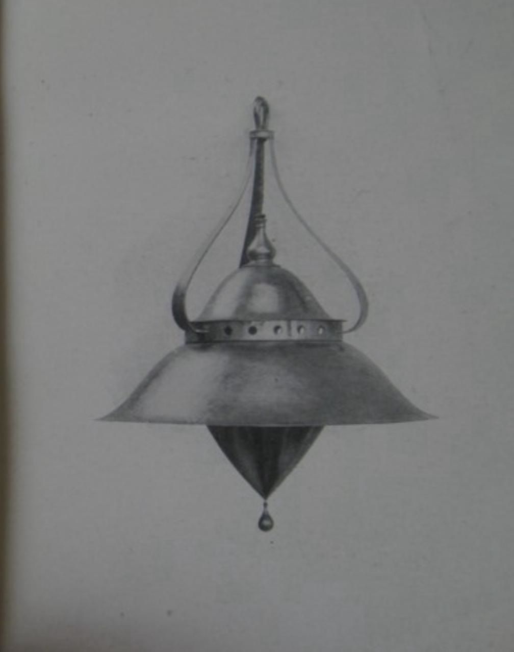 Antique Birmingham Guild Of Handicraft Pewter Pendant Light (22564) photo furniture