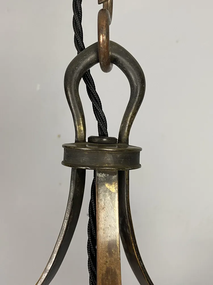 Antique Birmingham Guild Of Handicraft Pewter Pendant Light (22564) photo vintage