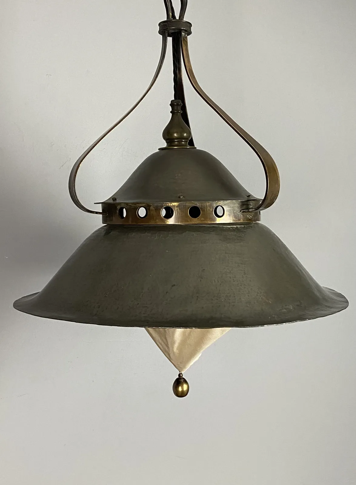 Lighting Antique Birmingham Guild Of Handicraft Pewter Pendant Light (22564) photo
