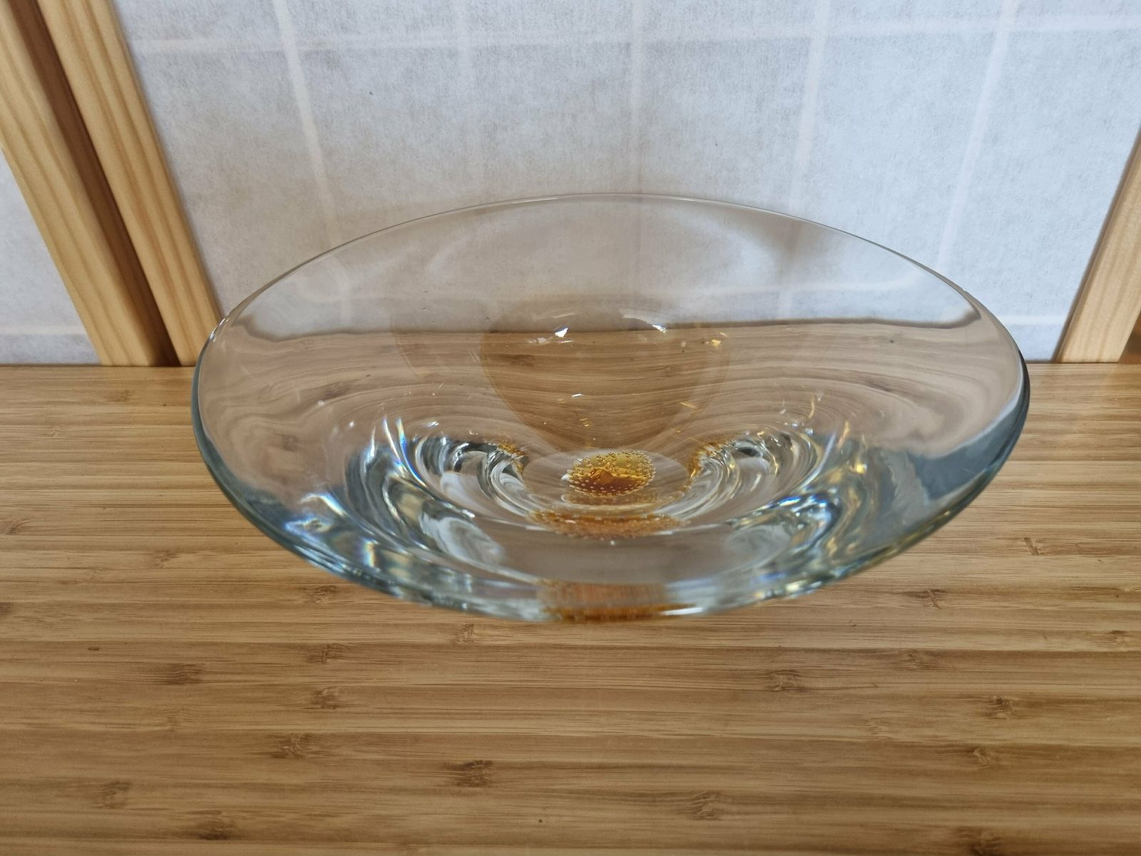David Hammond Design Yellow Bowl, Thomas Webb England Flair, Mid Century Glass Collectible photo 75.0