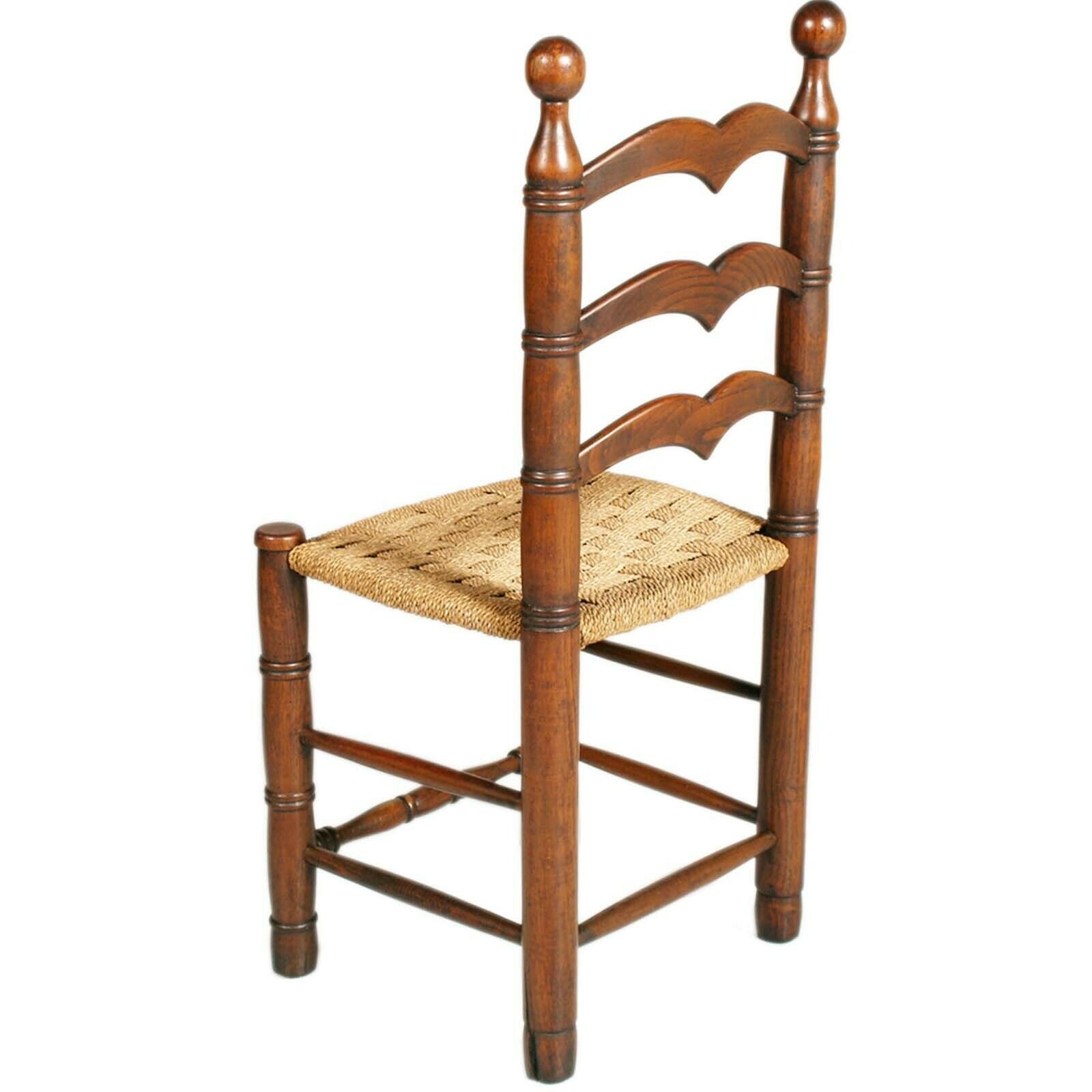 Hemp Rope And Oak Brutalist Style Chairs By Charles Dudouyt, 1940s, Set Of 2 photo vinterior