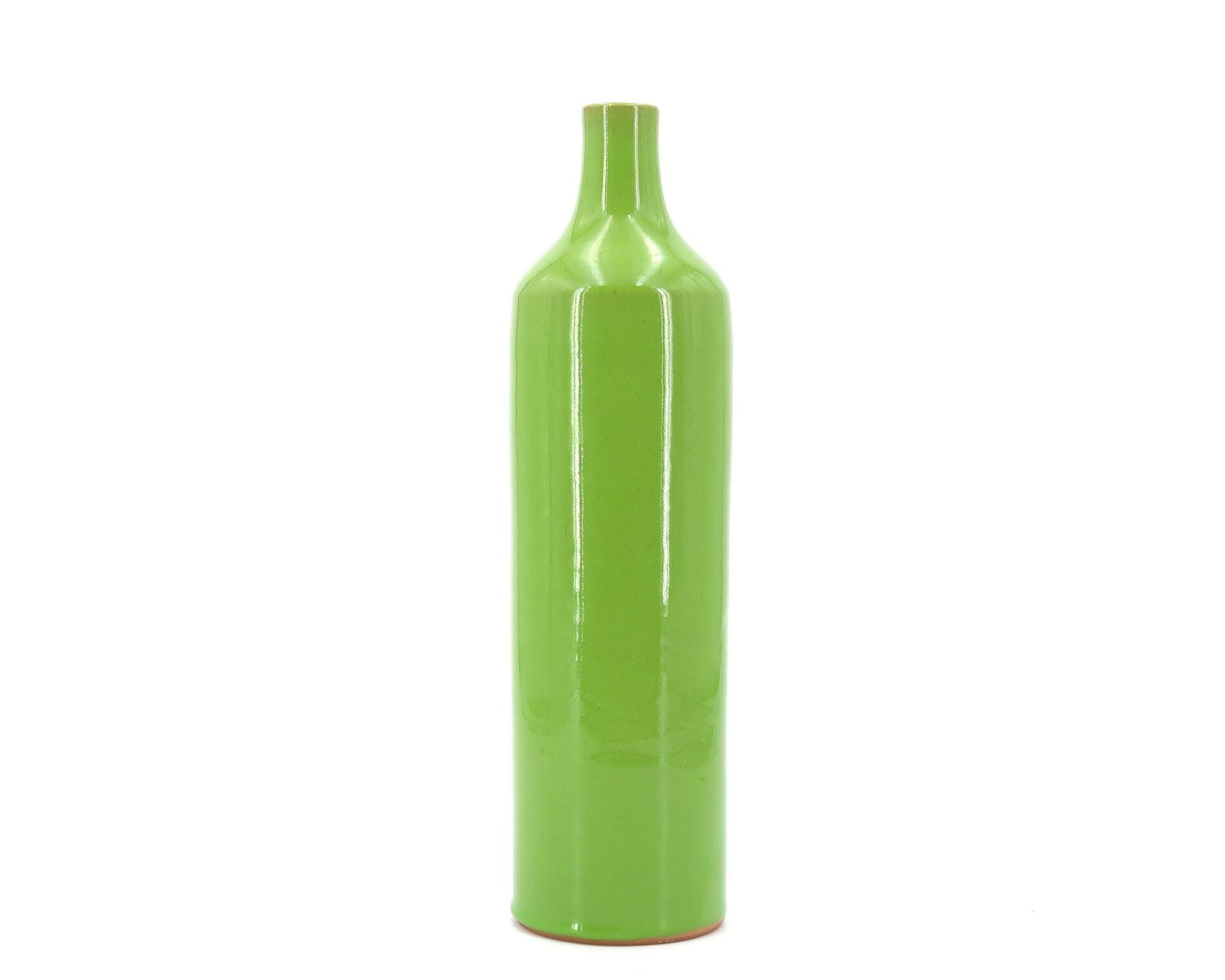 French Green Ceramic Vase Bottle By Paul Badié, Poterie De La Brague, Plascassier De Grasse, 1970s / Georges Jouve Style, Ruelland, Modern photo furniture