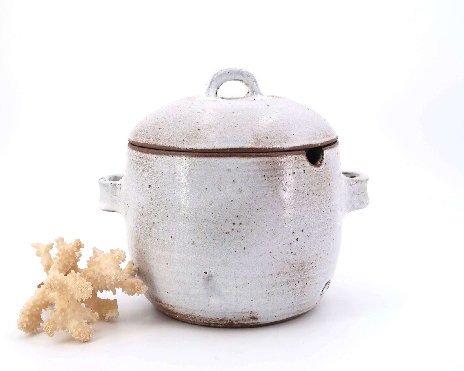 Soup Tureen By Jeanne Et Norbert Pierlot, France 1970s / Ceramic, Stoneware, Serving Pot, White, Minimalist Kitchen