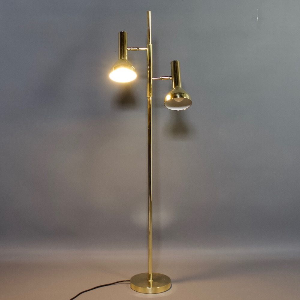 photo furniture 1960s Cosack Brass Floor Lamp, Vintage