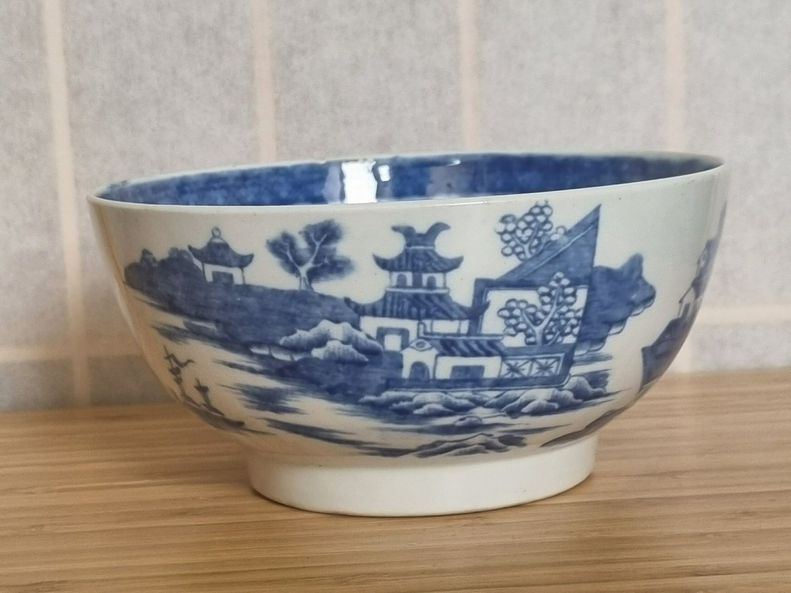 Georgian Chinoiserie Bowl, English Rare Antique China, Blue And White Pottery Decorative Bowl, Handcrafted Ceramic Dish photo Home Decor