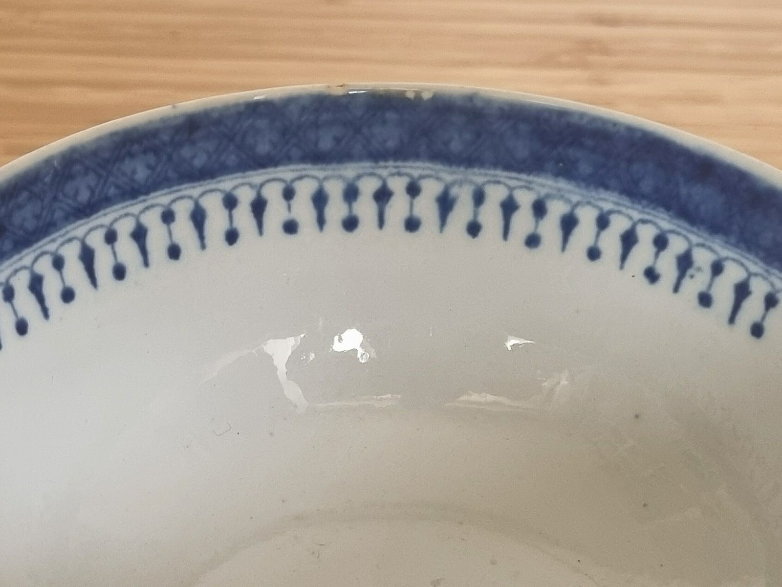 photo for sale Georgian Chinoiserie Bowl, English Rare Antique China, Blue And White Pottery Decorative Bowl, Handcrafted Ceramic Dish