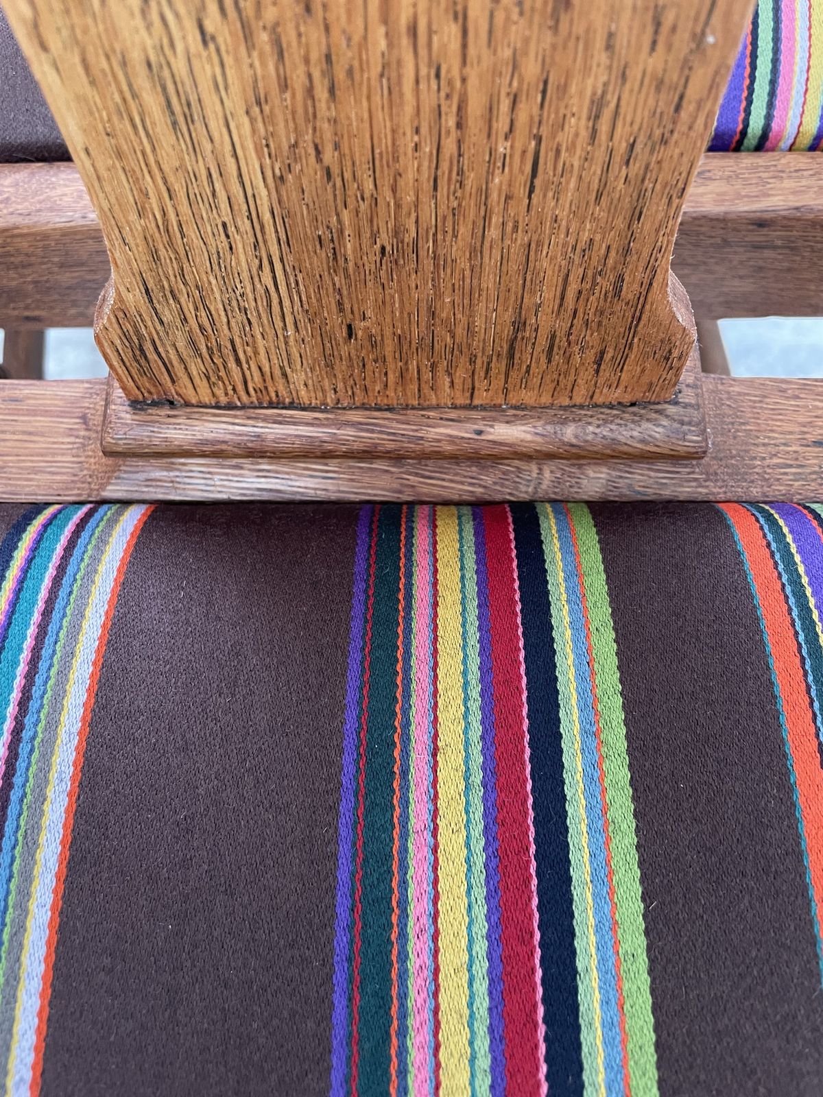 Four Oak Dining Chairs With Inlay Marquetry Detail And Turned Legs. Stripped And Waxed With Reupholstered Cushion Pads photo Furniture