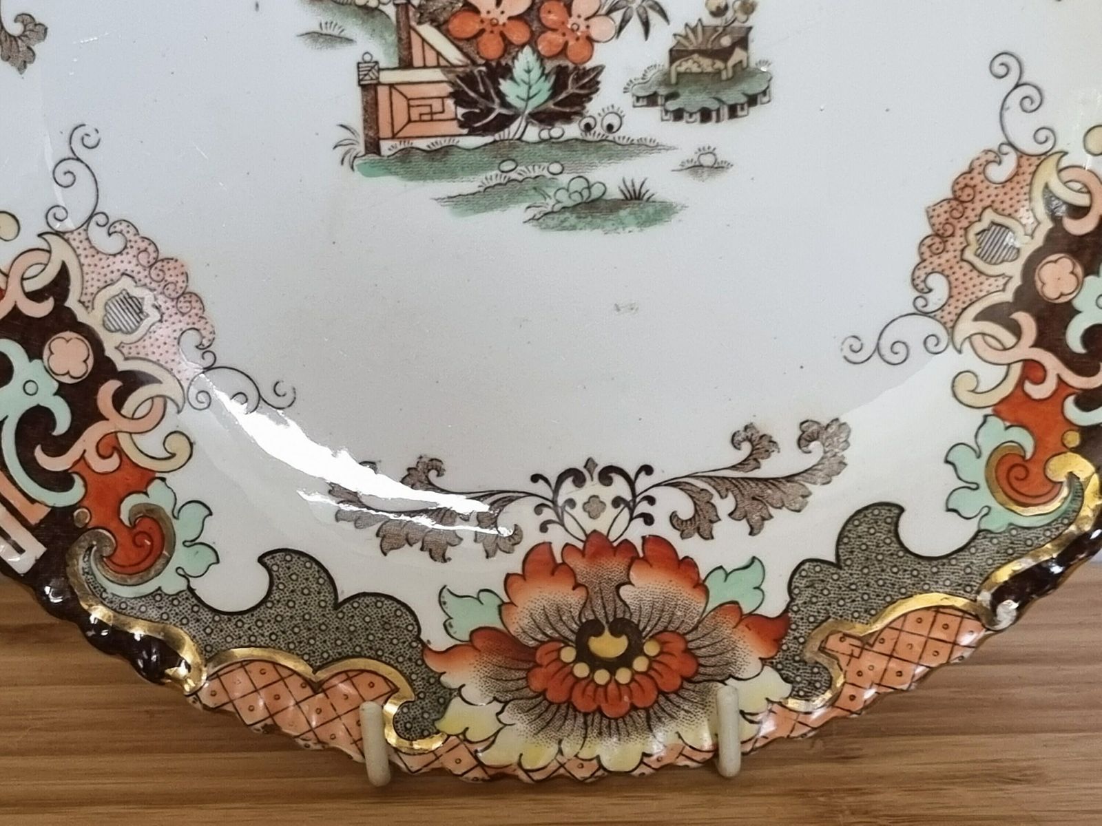 Antique Imari Plate, Samuel Radford England, Antique 1800s, Victorian Pottery Ceramics   Opulent Colours And Floral Pattern, 23cm, 9" photo buy