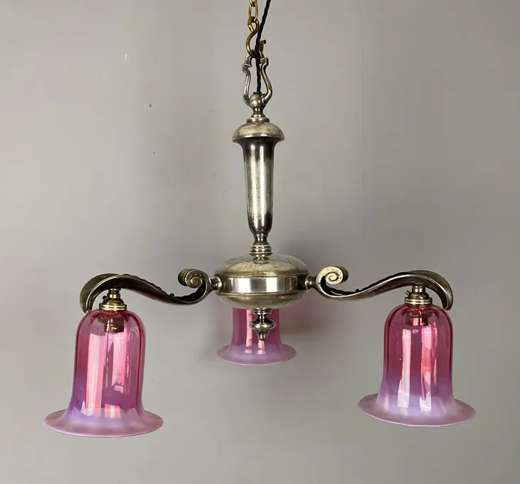 Nickel Plated Art Nouveau Chandelier (24036) photo furniture